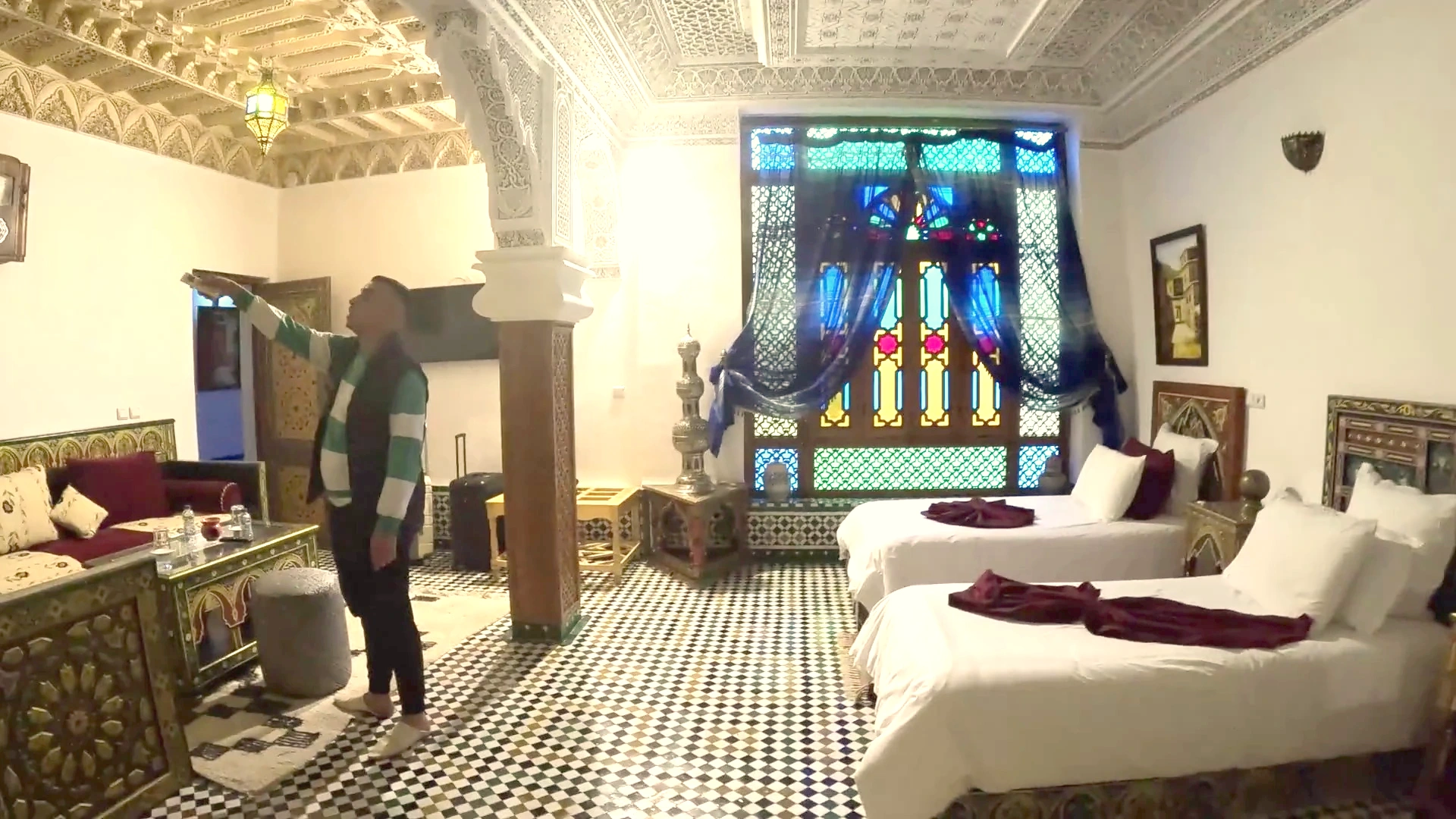 Fez Riad Room: Plasterwork & Stained Glass